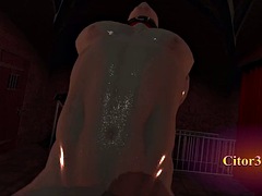 Citor3 3D VR Game Recording SFM  Latex big tits mistress milks slave on sybian with lots of precum with POV