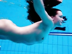 Ideal clean-shaven teen in the pool