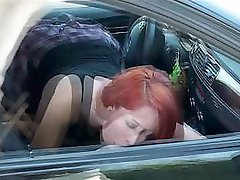 Caught to fuck in the car
