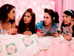 指いじり, グループ, キス, レズビアン, なめる, オナニー, オマンコ, トレイン