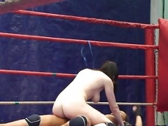 Bigtits glam euro wrestling on the floor