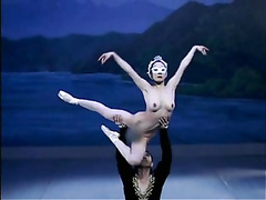 Nude ballet dancers trio