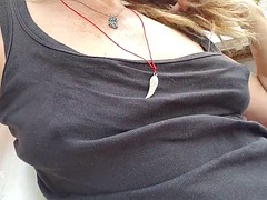 Nippleringlover - hot milf flashing pierced tits and rubbing ice cubes on extremely pierced nipples