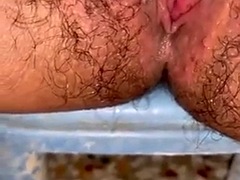 Hot desi girlfriend plays and pisses with her tight pussy