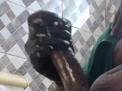 Africain, Amateur, Salle de bains, Rondelette, Tir de sperme, Grosse, Masturbation, Solo