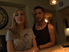 18-year-old blonde Nicole Ray took care of her big dick