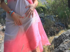 Sensuous tart exciting solo outdoor xxx scene