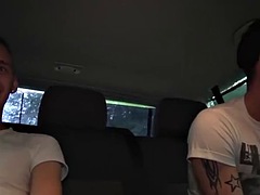 Tattooed Adam Watson seduces and fucks cute gay guy hard in a van