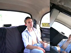 Busty facesitting taxi driver milf doggystyle fucked by client