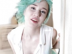 18-19 year-old chicks Analyzed - Alice Klay - Blue-haired teeny anal debut