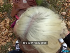 Public Agent (FakeHub): Tattooed busty German blonde MILF