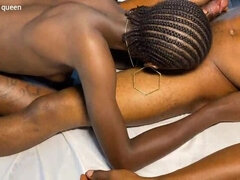 African dark skin ebony from Ghana pussy stretched out wide with loud passionate screams