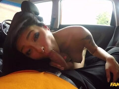 Ryan Ryder smothers petite Japanese Rae Lil Black in the car