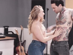 MILF gets fucked by the tattooed musician