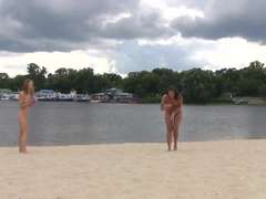Nudist beach brings the top out of a duo hot teen chicks