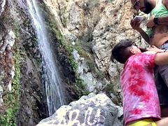 Twink fucked in a public waterfall, bareback cumshot, Jay Magnus Youth