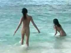 18-19 y.o. on the beach - Nudist Lesby