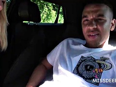 AUDIENCE: A black guy fucks a white teen in his car! MISSDEEP.com