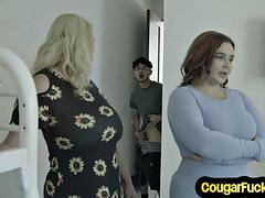 Older chicks that don't mind fucking younger dudes on cam