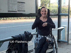 Paraprincess outdoor exhibitionism and flashing wheelchair