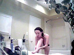 spycam - extremely huge-titted teen secretly filmed in bathroom