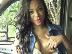 Ebony legal teen Diamond Monroe pays quickie sex in exchange for a ride