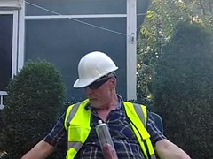 Dad from the construction site after a long, hot day at work