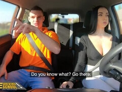 Fake Driving School Instructor Cheats with Hot Student Lady Gang