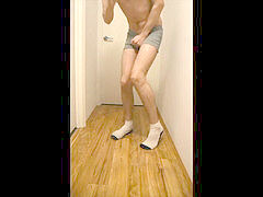 Male omorashi, dousing, gay boxer pee