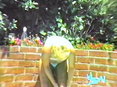 금발의, 나이든, 팬티호스, 조그마한, 보지, 혼자, 바이브레이터, 빈티지