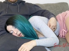 Sleeping on Brother's Lap Turns into Blowjob and Facial