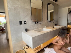 Store bryster, Creme tærte, Fødder, Hårdt, Hjemmelavet, Naturlige bryster, Bad, Bryster