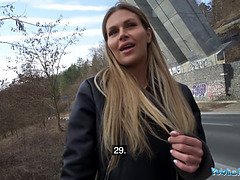 Zlata Shine's Natural Boobs Get Pounded by a Stranger with a Big Cock in Public