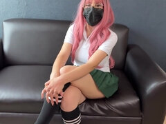 Under Her Skirt Was A Surprisingly Huge Ass Schoolgirl Fucks Her Real Teacher