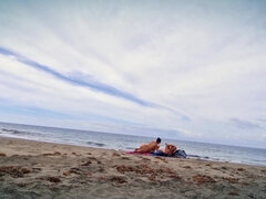 Strand, Sperm skott, Pikk, Skittensnakk, Blotting, Runke, Onani, Nudist