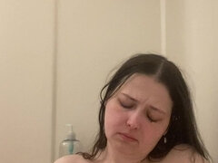 アメリカ人, 浴室, 女, オナニー, 淫乱熟女, オーガズム, 一人, バイブレーター