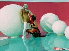 Norte americano a, Loiroa, Boquete, Jato de porra, Facial, Ao ar livre cartaz de rua outdoor, Piscina, Cabelo curto