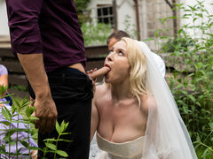 Velike joške, Blondinka, Fafanje, Naravni, Zunaj, Obrito, Dokolenke, Wedding