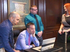 Monumentális dákó, Tekintélyes didik, Cumizás, Csoportos kefélés, Csoport, Nyalás, Természetes mellek, Vöröshajú