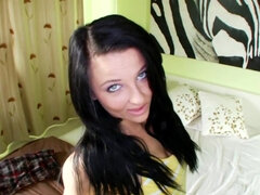 Tussi, Grosser schwanz, Grosse titten, Braunhaarige, Spermaladung, Hundestellung, Hardcore, Hd