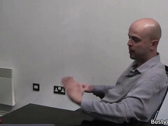 Kont, Zwart, Brillen, Reusachtig, Interraciaal, Monster, Kantoor, Tieten likken