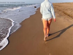 Amatoriale, Spiaggia, Crossdresser, Linguaggio sporco, Dominatrice, Nudo, All'aperto, Pene