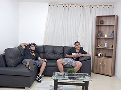 My friend doesnt think Im having sex with my stepsister so we show him in a delicious threesome