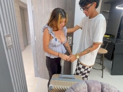 Leie, Blondine, Blasen, Paar, Latina, Taboo