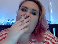 Bella grossa formosa, Cicciona, Linguaggio sporco, Dominazione femminile, Capellona, Masturbazione, Matura, Fumando   smoking