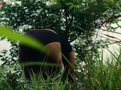 Veľký zadok, Pár, Striekanie semena, Indické, Vonku