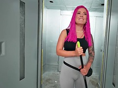 POV pink hair anal maid fucked in the ass by boss 4 money