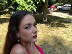 Avsugning, Otrohet, Söt, Utomhus, Pov, Rakad, Tonåring, Tuttar