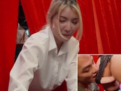 素人, アジア人, オッパイの, のぞき