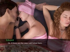 3d, Amerikaner, Spill, Kyssing, Trekant